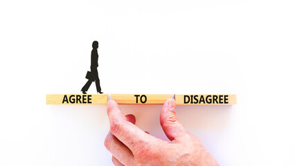 Agree to disagree symbol. Concept words Agree to disagree on beautiful wooden block....