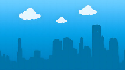 city skyline with clouds