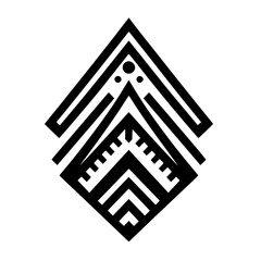 Geometric Black and White Abstract Shape - Minimalist Design