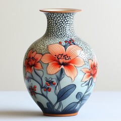 Decorative vase with intricate floral design