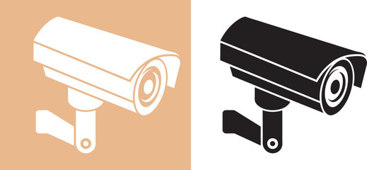CCTV camera icon vector silhouette, security camera vector illustration on a white background