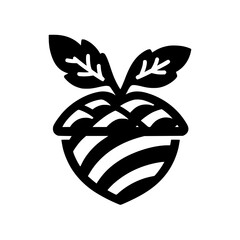 Stylized Black and White Hop Logo on White