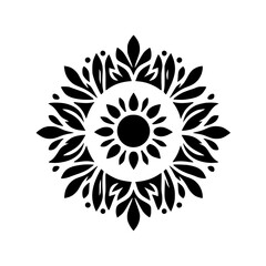 Elegant Black & White Floral Mandala Design