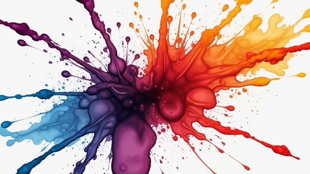 Abstract Paint Ink Liquid Artistic Movement Spread and Explode