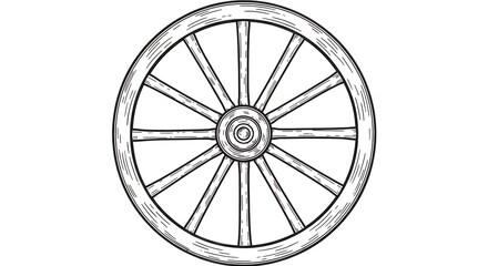 Vintage wagon wheel illustration