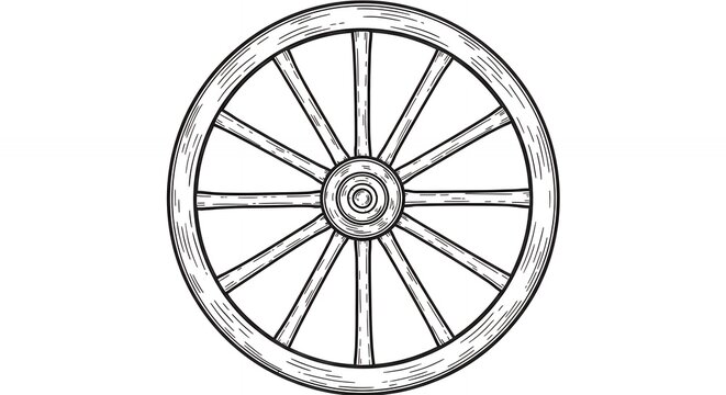 Vintage wagon wheel illustration