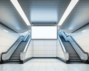 Fototapeta premium Modern subway station design featuring a spacious layout.