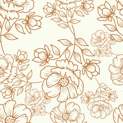 Digital textile design Beautiful ethnic style colorful seamless floral hand made pattern ready for print
