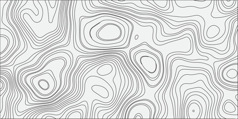 Create a seamless black-and-white abstract topographic pattern featuring organic,wavy contour lines.The design should resemble elevation maps or terrain lines,with varying line thickness to suggest 