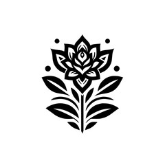 Black & White Floral Mandala: Elegant & Minimalist Design