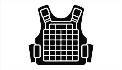 Tactical Vest Silhouette Vector for Military or Law Enforcement Use