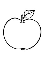 Minimalistic apple outline for coloring and design projects