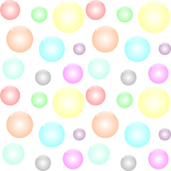 Seamless Colorful Balloon Pattern on Transparent Background