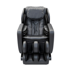 Naklejka premium sleek black leather massage chair with ergonomic design features