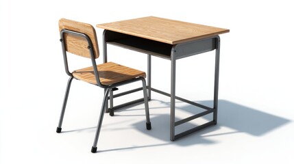 Simple school desk and chair set