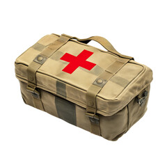 tactical emergency medical kit isolated on white
