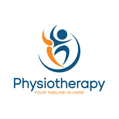 Obraz premium Vector logo design. Wellness and healthy, circle line logo with wellness people concept