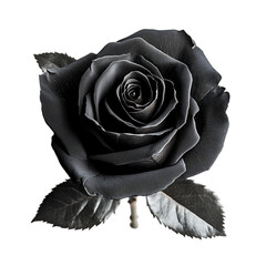 elegant black rose with detailed leaf perfect for graphic projects
