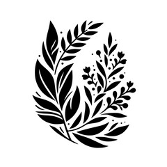 Fototapeta premium Elegant Black & White Floral Vector Illustration