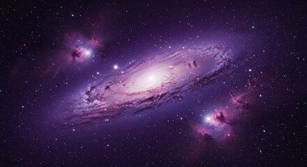 Cosmic Galaxy Purple Nebula and Stars