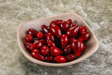 Ripe sweet juicy digberry cornel