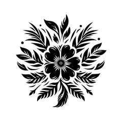 Fototapeta premium Ornate Floral Mandala: Black and White Vector Design