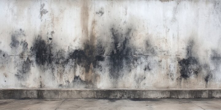 Dark smoke stains and burn marks on a concrete wall surface with gritty urban texture
