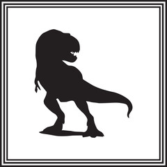 T-Rex Dinosaur Silhouette – Prehistoric Animal Vector for Paleontology, Kids Themes, and Educational Designs
