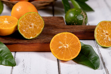 Rangpur, Citrus × limonia or Citrus reticulata × medica, sometimes called the rangpur lime,...