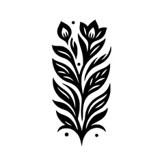 Obraz premium Minimalist Floral Illustration: Black & White Plant Design