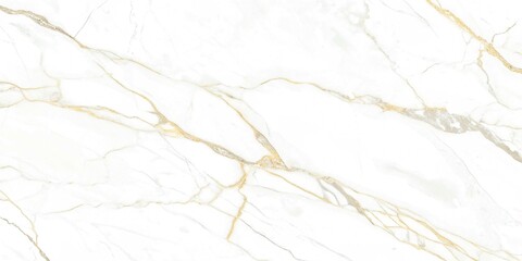 Elegant white marble displays striking gold veins throughout its polished surface creating a luxurious look