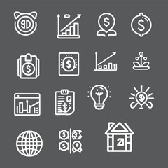 Financial Black And White Icon New Design