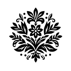 Elegant Black and White Floral Damask Design