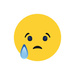 Sad Emoji Crying Tears Facebook Reactions Vector.