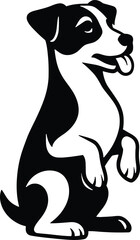 Terrier Standing Hind Legs Silhouette, Playful Dog Vector Art