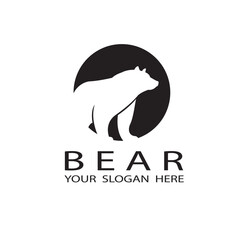 black icon of bear silhouette isolated on white background