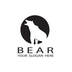 black icon of bear silhouette isolated on white background