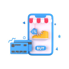 Online Shopping discount 3d Icon