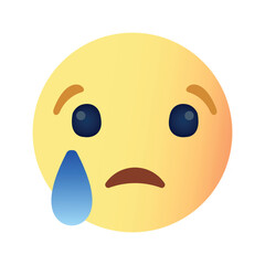 Sad Emoji Crying Tears Facebook Reactions Vector.