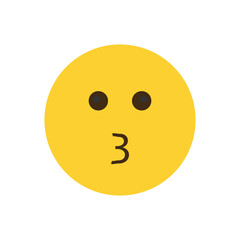 Kissing Face Emoji For Social Network Facebook emoticon buttons Isolated on White Background.