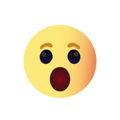 3d surprised wow emoji face. shocked wow emoticon with open mouth , cute smiley emoticons felling wonder and amazing
