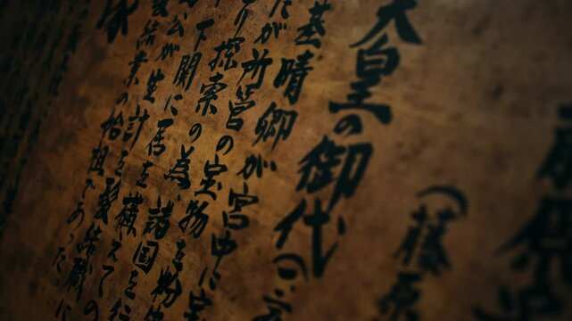 Ancient Japanese Texts - Calligraphy and Kanji Script Art