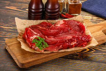 Raw beef meat piece for cooking