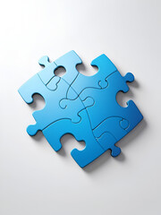 Obraz premium Puzzle Piece with Rounded Connector for Collaboration and Integration