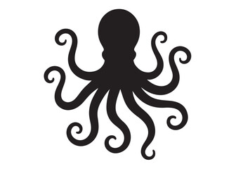 octopus logo silhouette vector design, octopus logo icon silhouette, sea animal vector silhouette, vector silhouette of octopus, octopus vector silhouette logo icon octopus on a white background