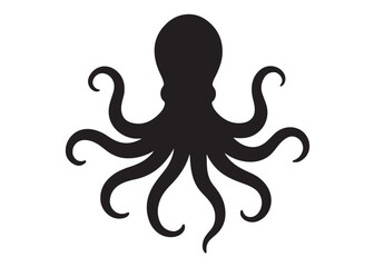 octopus logo silhouette vector design, octopus logo icon silhouette, sea animal vector silhouette, vector silhouette of octopus, octopus vector silhouette logo icon octopus on a white background