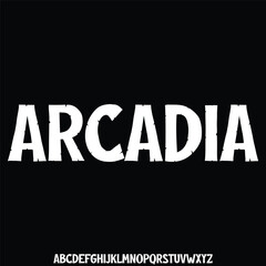 Modern decorative alphabet display font vector. Creative arcadia sans serif typeface