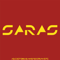 Modern abstract futuristic alphabet display font vector illustration