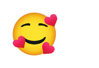 Smiling Face Emoji with Hearts Of Emoji Reactions for Social Network.
