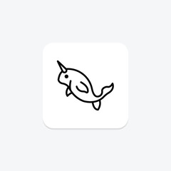 Narwhal, vector, pixel perfect, illustrator file